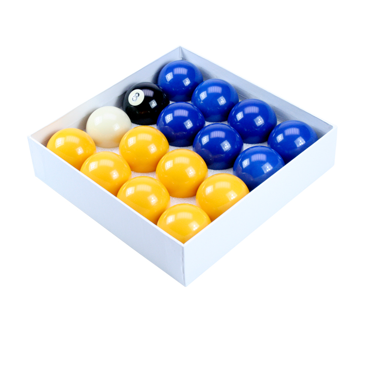 Blue & Yellow Standard 2” Ball Set With 1 7/8” Cue Ball